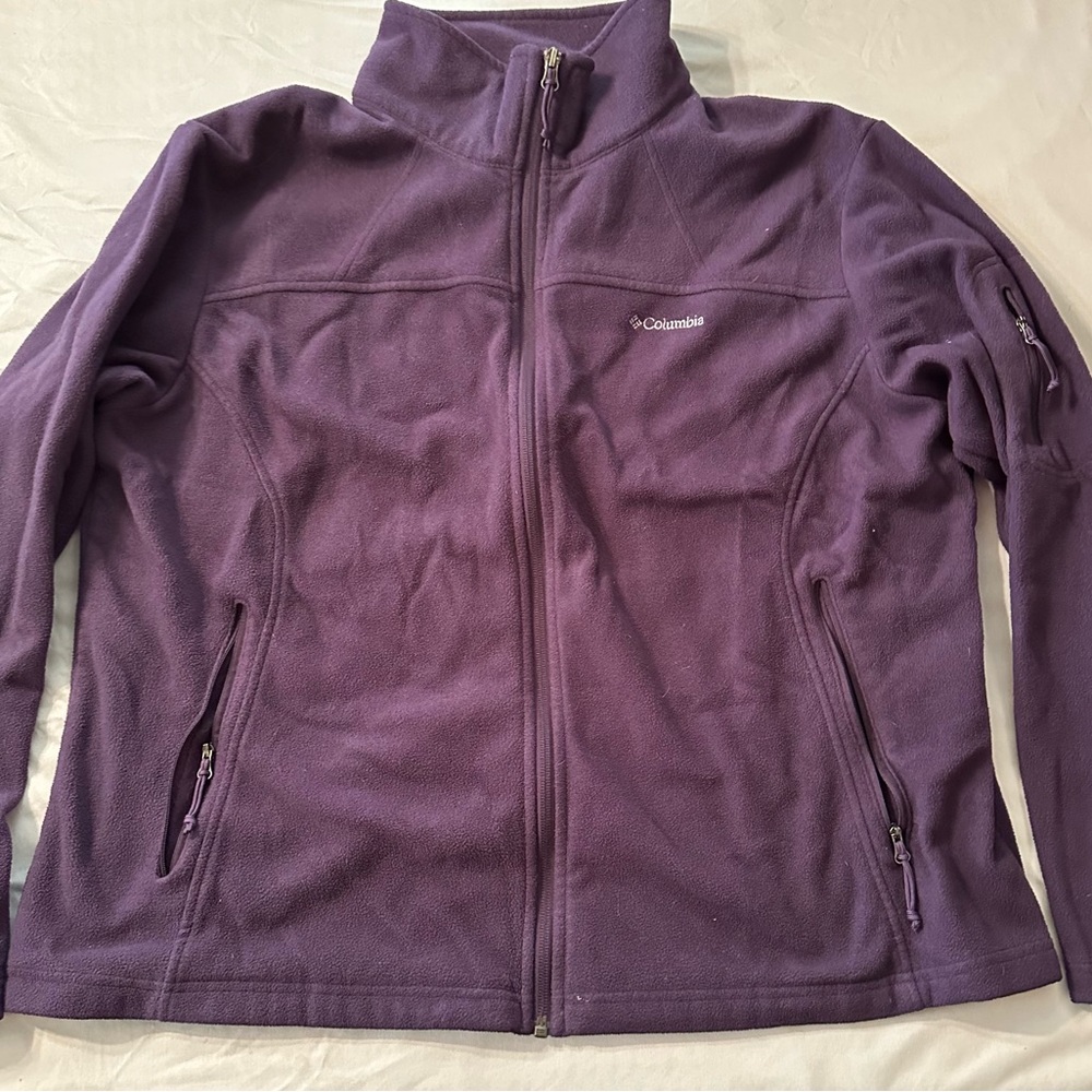 Columbia Purple Ski Jacket Full-Length Zipper